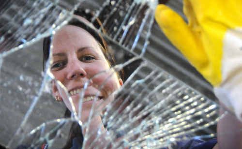 Glazier Leisa Harch is not superstitious even on Friday the 13th. Glazier Leisa Harch is not superstitious even on Friday the 13th.